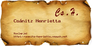 Csánitz Henrietta névjegykártya