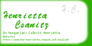 henrietta csanitz business card